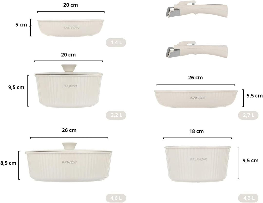 KASANOVA 1 SMU EAZICLICK BATTERIE 9 STK CREME, Aluminium-Druckguss Glas Silikon Bakelit