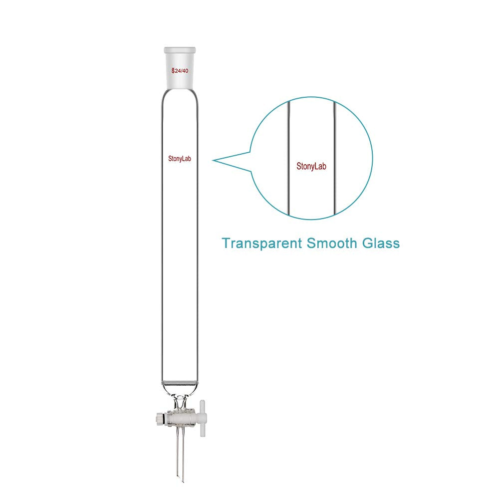 stonylab Chromatographie Säule aus Borosilikatglas, Chromatography Column 24/40 Gelenk Chromatograph