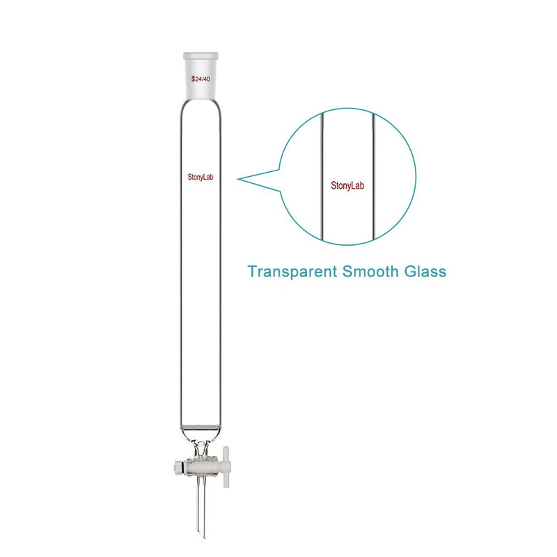 stonylab Chromatographie Säule aus Borosilikatglas, Chromatography Column 24/40 Gelenk Chromatograph