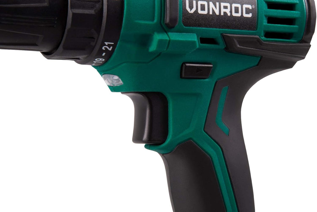 VONROC Akku Schrauber, Akku Bohrschrauber Akkuschrauber 20V - Akku Bohrmaschine, Akkubohrer Komplett