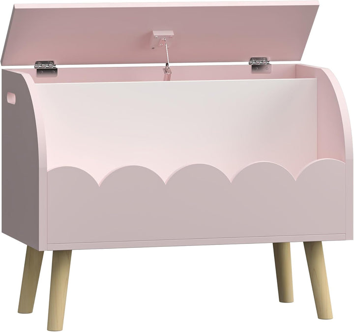 [en.casa] Spielzeugkiste mit Deckel Vestnes Kuscheltier Aufbewahrung Kinderzimmer Wellendesign Truhe