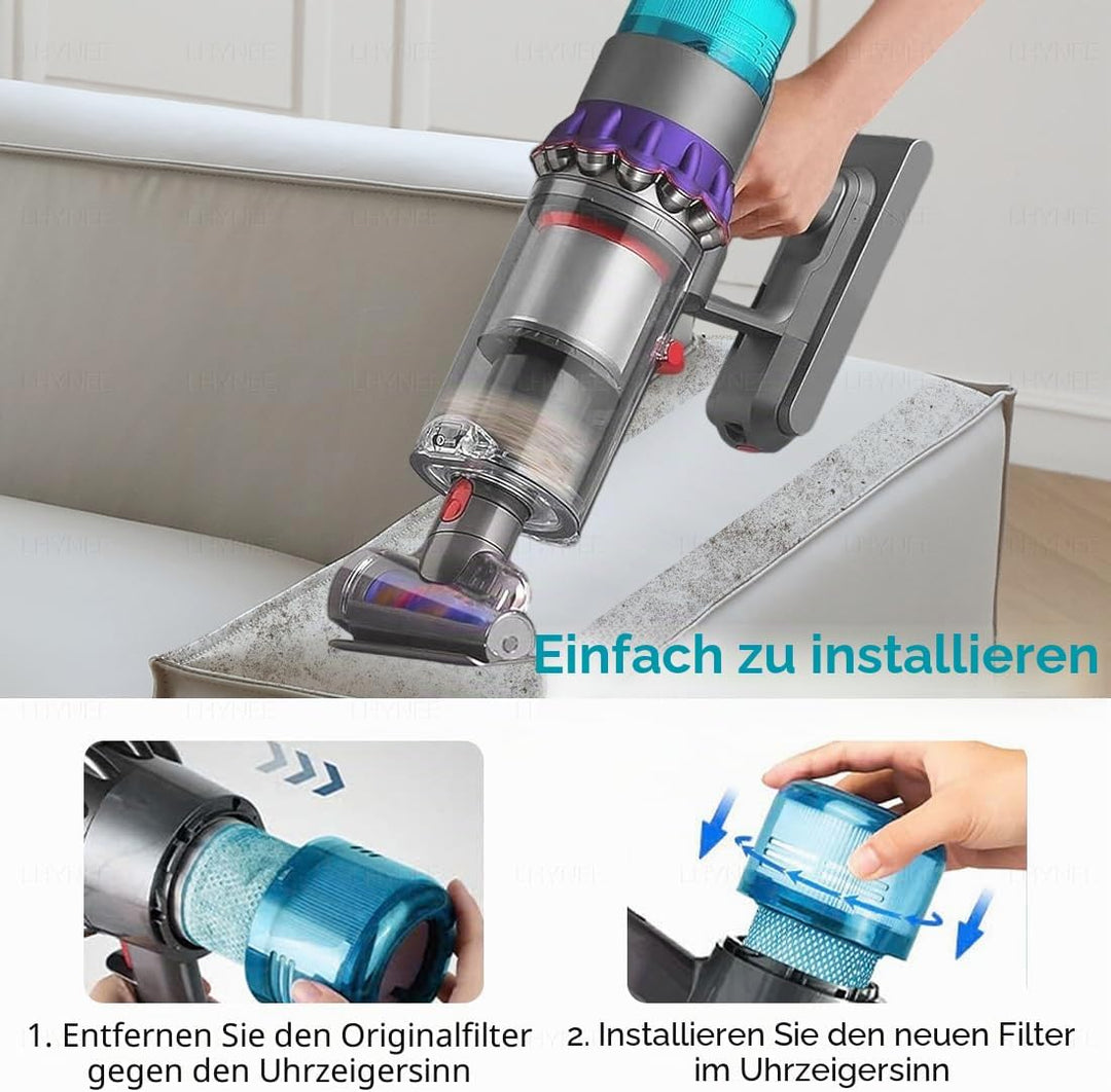 2 Stück Filter kompatibel für Dyson Gen 5 Detect Absolute Akku Staubsauger,Staubsaugerfilter-Ersatz-