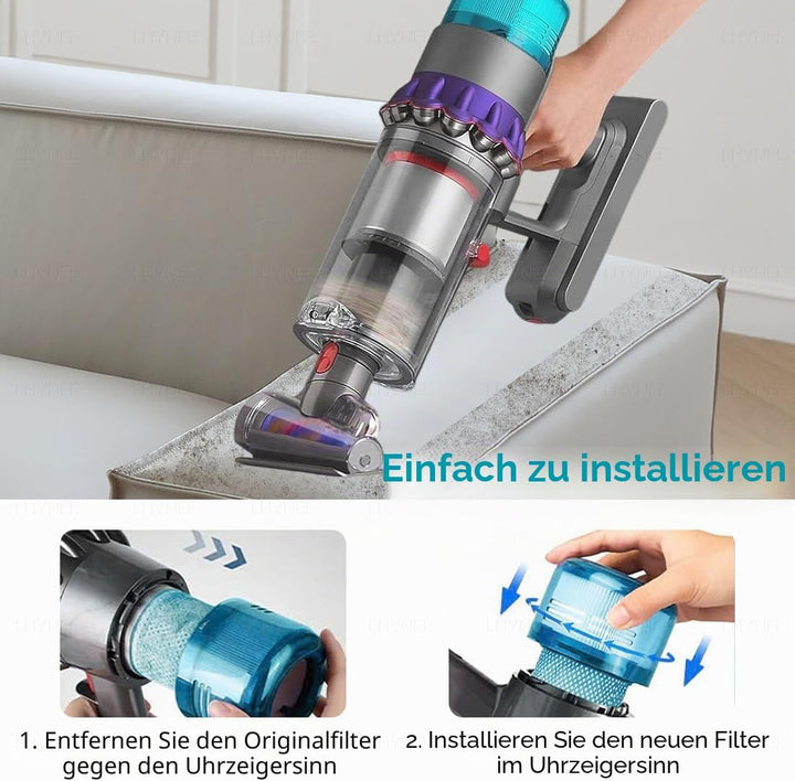 2 Stück Filter kompatibel für Dyson Gen 5 Detect Absolute Akku Staubsauger,Staubsaugerfilter-Ersatz-