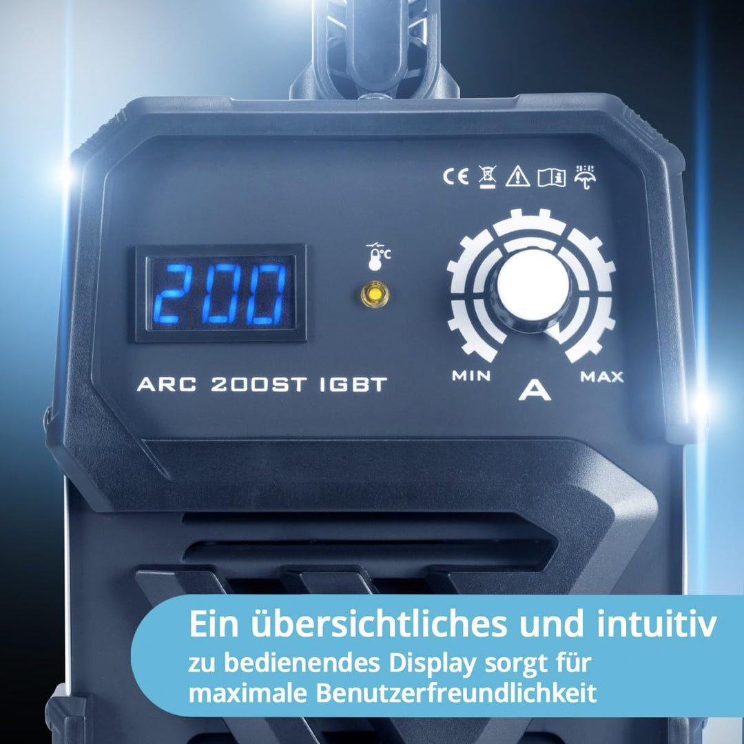 STAHLWERK ARC 200 ST IGBT - Schweissgerät DC MMA/E-Hand/Lift-TIG Welder mit echten 200 Ampere sehr k