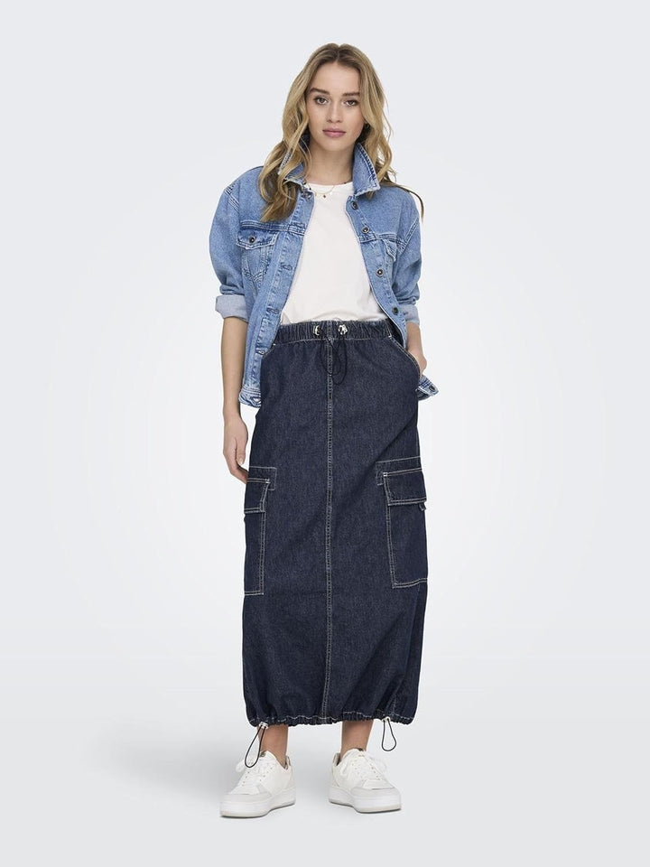 ONLY Female Jeansrock ONLSKYLAR Denim Langer Rock XS Blau, XS Blau