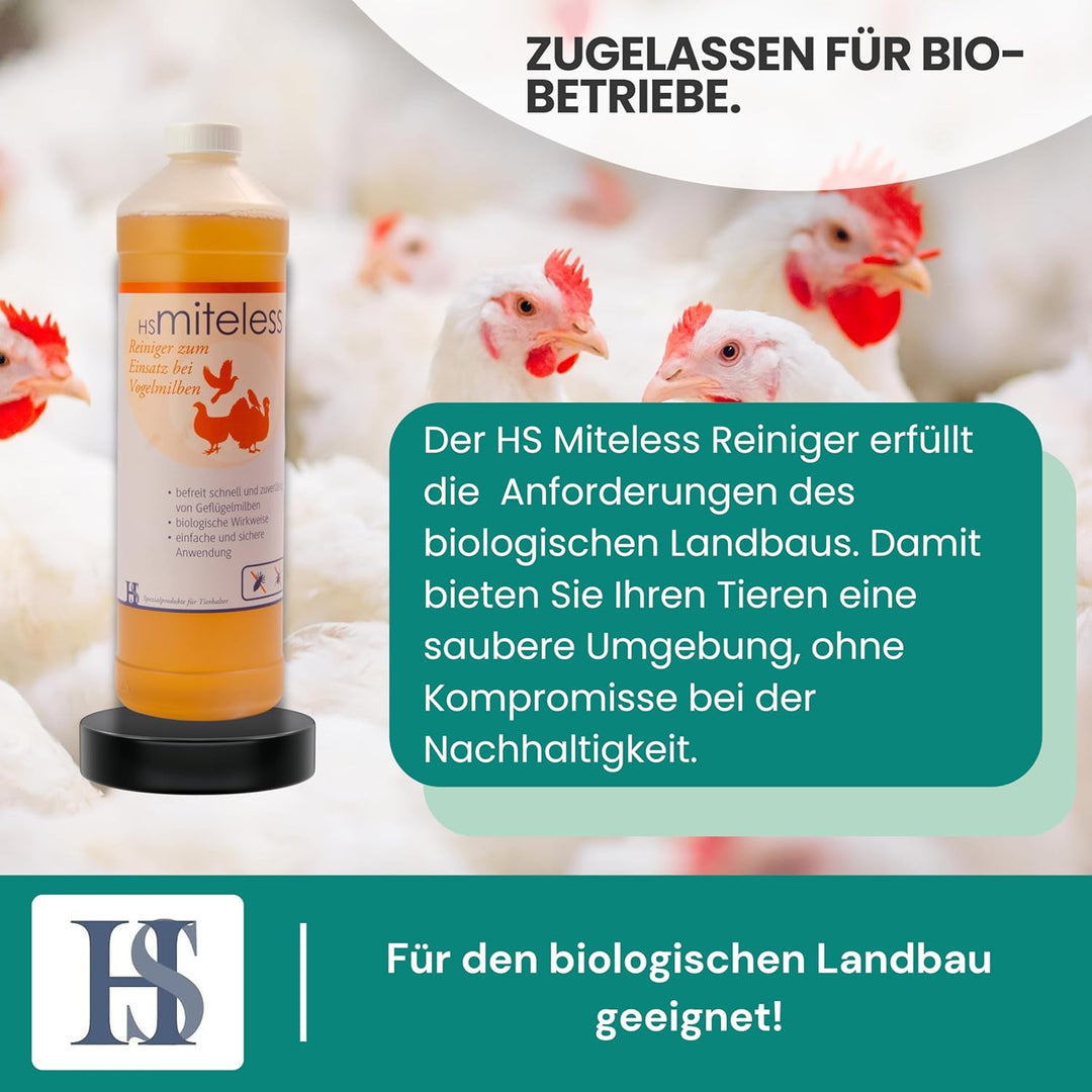 H&S HS Miteless 1000ml- Stallreinger zum Einsatz bei der roten Vogelmilbe