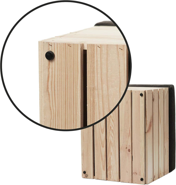 GrandBox Sitzhocker aus Holz 37x40x50 Polster, Sitztruhe Hocker mit Stauraum, Sitzbank, Sitzpouf, Si