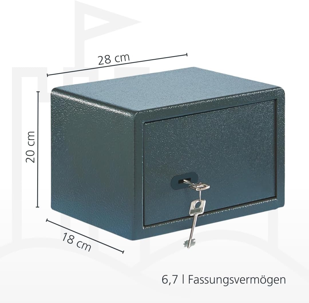 Burg-WÄCHTER Möbeltresor mit Schlüssel, Inkl. Fachboden, Zur Wand- und Bodenbefestigung, 6,7 l, 7 kg