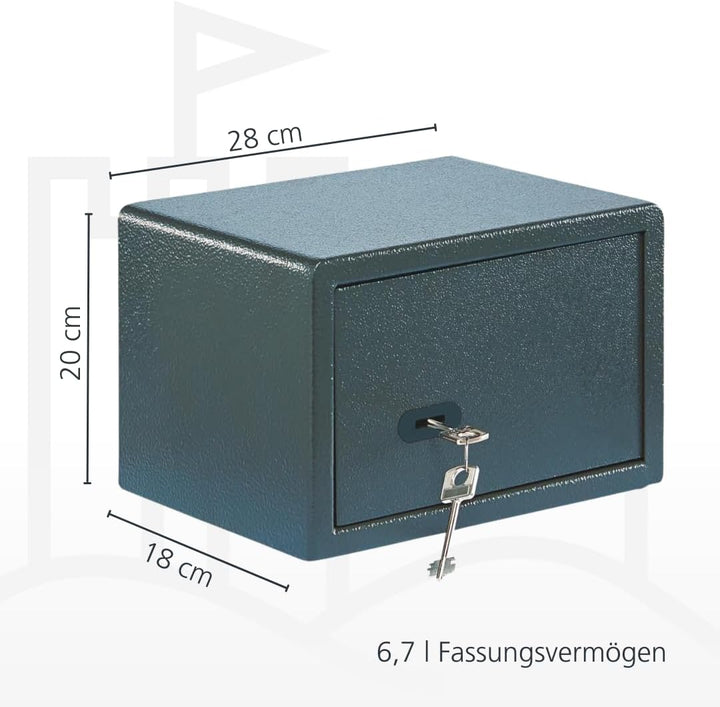 Burg-WÄCHTER Möbeltresor mit Schlüssel, Inkl. Fachboden, Zur Wand- und Bodenbefestigung, 6,7 l, 7 kg