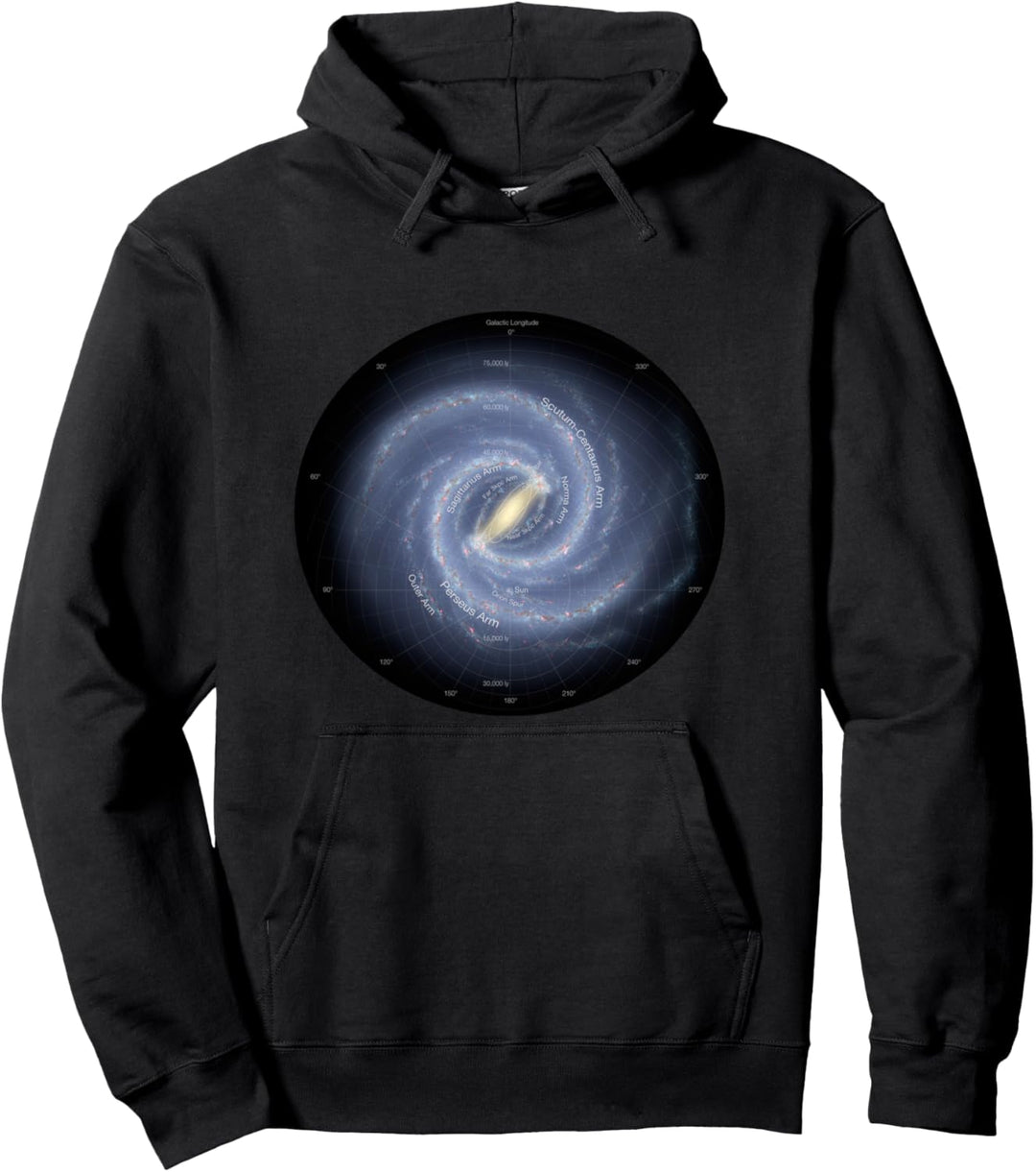 Milchstrasse mit Erklärung der Arme Orion Sporen Space Geek Pullover Hoodie