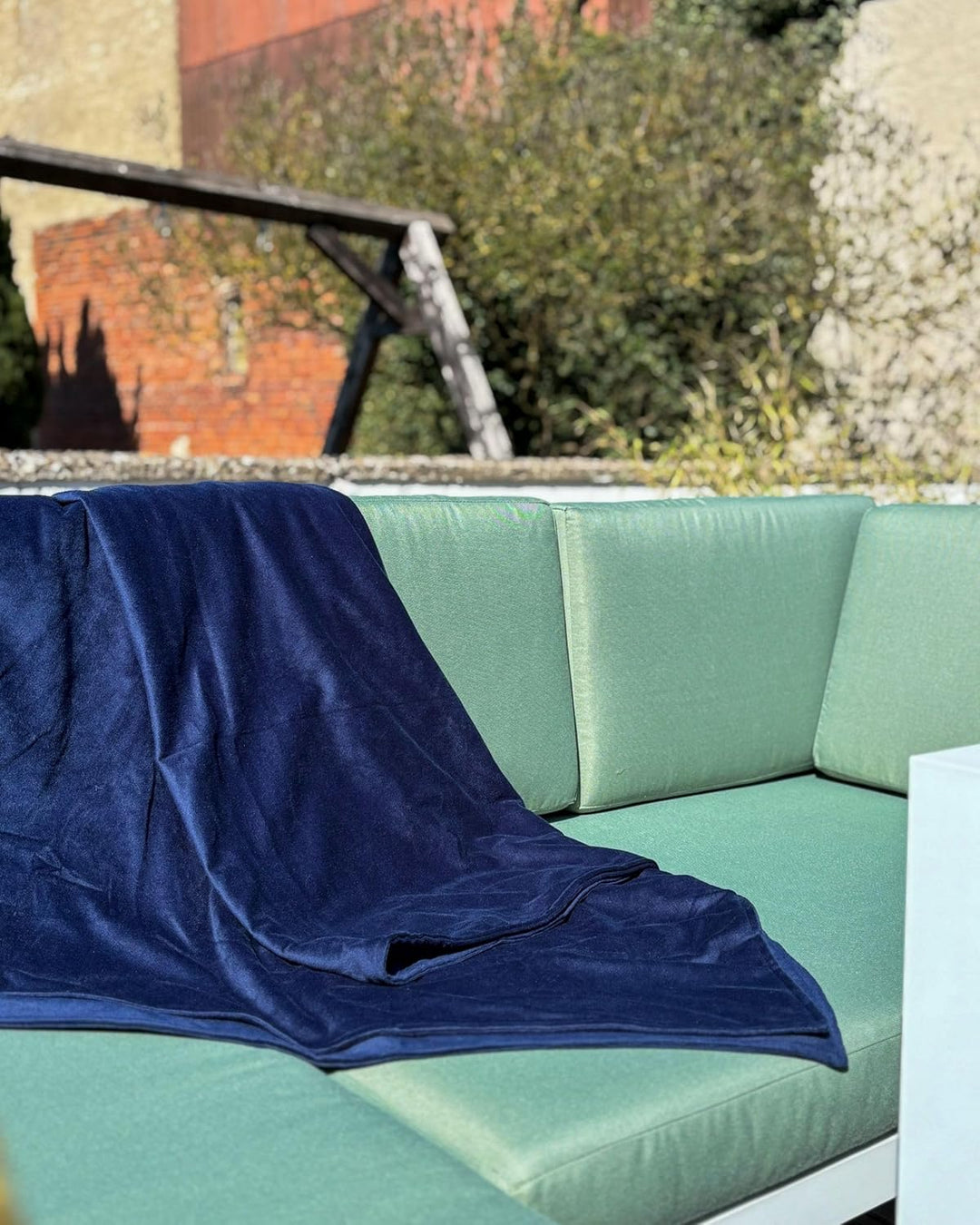 Beliani Bezug für Gewichtsdecken Minky-Stoff 135 x 200 cm Marine blau flauschig Rhea