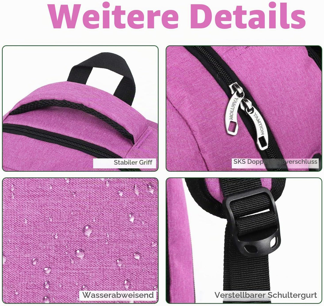 YAMTION Schulrucksack für Damen and Mädchen,Laptop Rucksack mit 15.6 Zoll Laptopfach für Schule Arbe