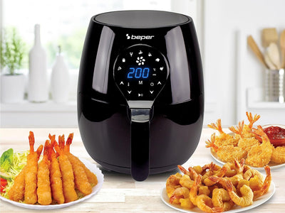 BEPER P101FRI050 Heissluftfritteuse, Frittieren ohne Öl, 5 l, Touchpad, 7 voreingestellte Programme,