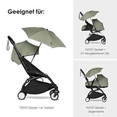 BABYZEN YOYO Sonnenschirm, Olive - UPF 50+ Schutz - Kompatibel mit 0+ Neugeborenen Set, Liegewanne,