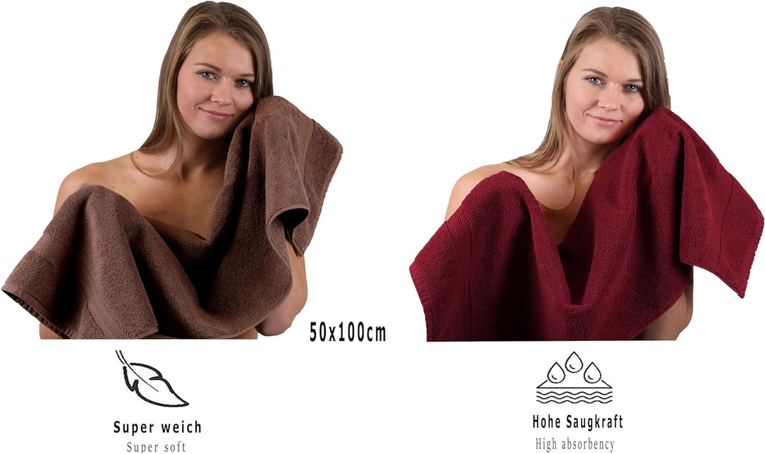 Betz 10-TLG. Handtuch-Set Premium 100% Baumwolle 2 Duschtücher 4 Handtücher 2 Gästetücher 2 Waschhan