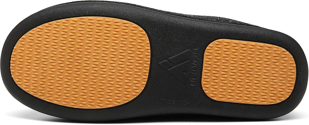 Mishansha Herren Winter Warme Hausschuhe Memory Foam Plüsch Pantoffeln,Gr.39-48 Schwarz 47 EU, Schwa