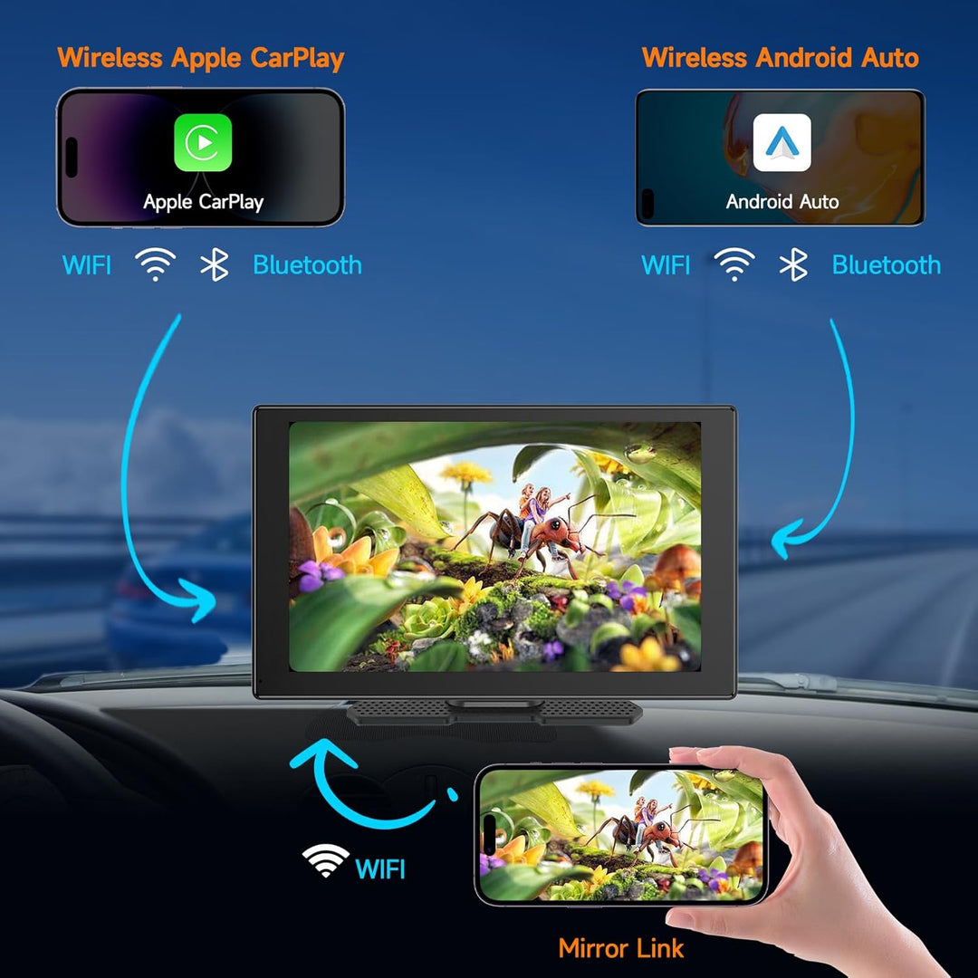 CarPlay Display Android Auto, Car Play Nachrüsten IPS Touch Screen mit 1080P Rückfahrkamera, Kabello