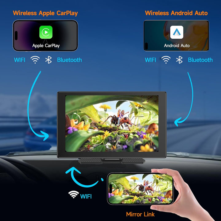 CarPlay Display Android Auto, Car Play Nachrüsten IPS Touch Screen mit 1080P Rückfahrkamera, Kabello