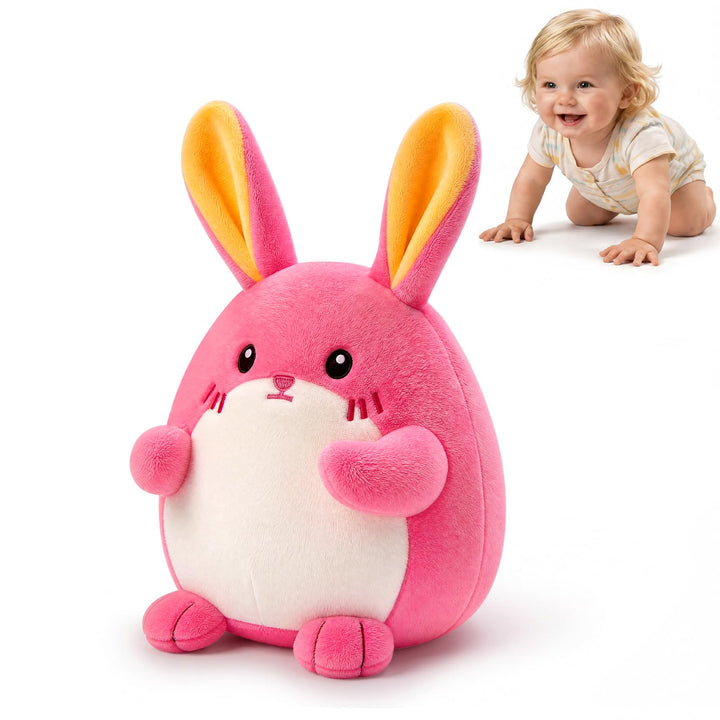 SAIMAND Baby Spielzeug 6-12 Monate, Hase Kuscheltier, Musikalische Spielzeug ab 1 2 Jahr, Tummy Time