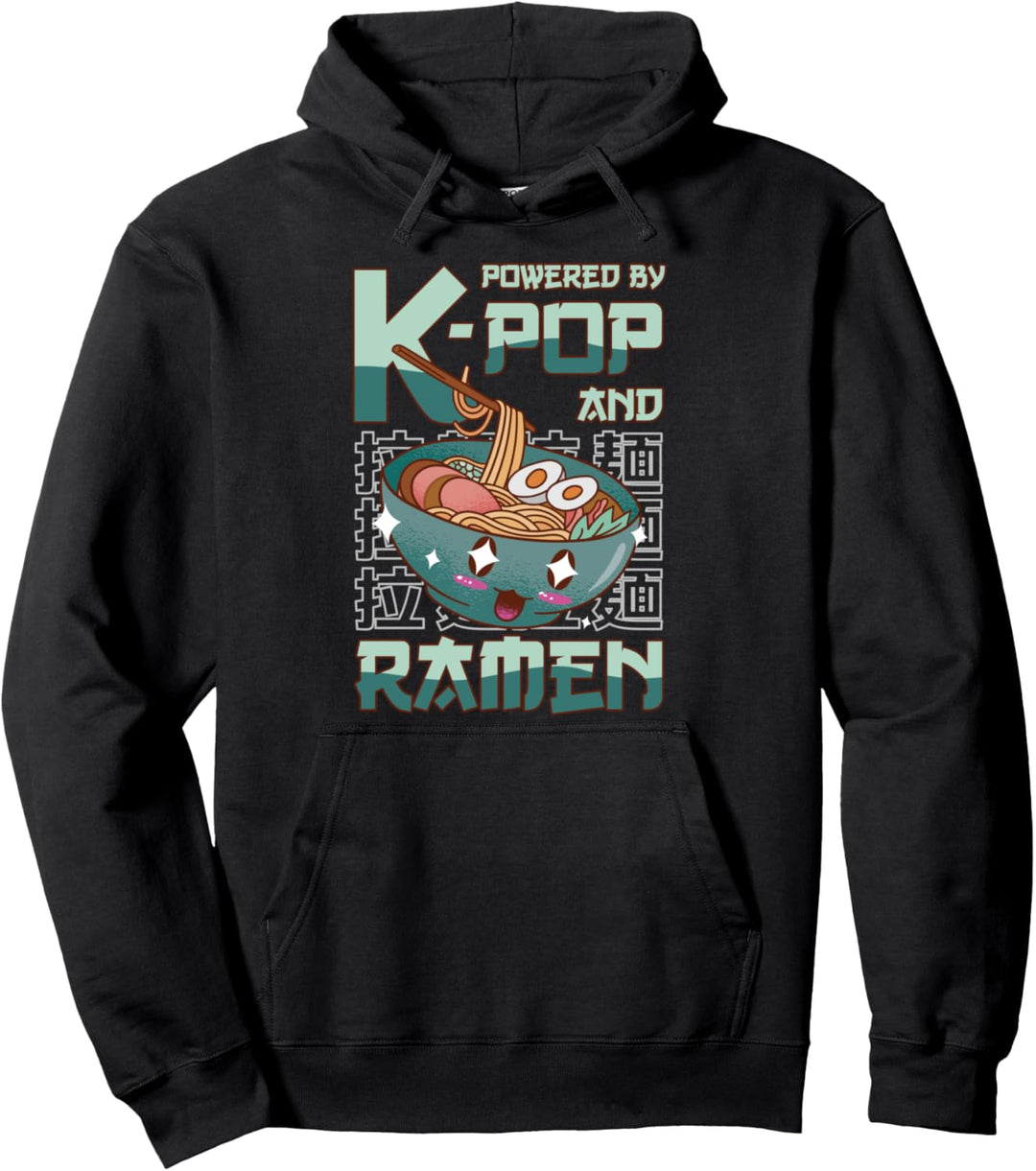 Powered by K-Pop und Ramen Anime für Teen Girls Pullover Hoodie