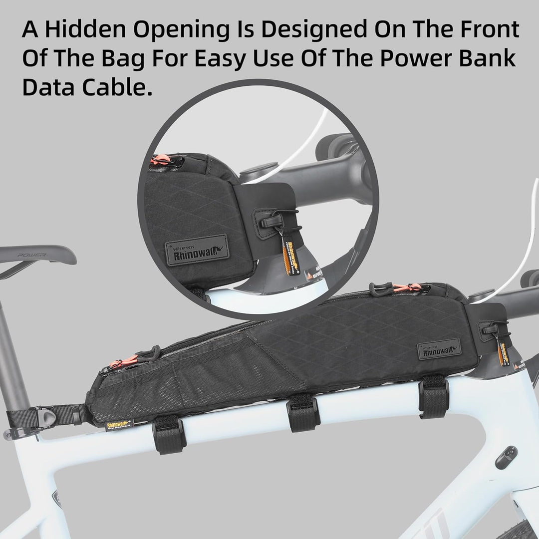 Fahrrad Oberrohrtasche Wasserdicht Rahmentasche Dreieckstasch Doppelseitige Netzbeutel für MTB Rennr