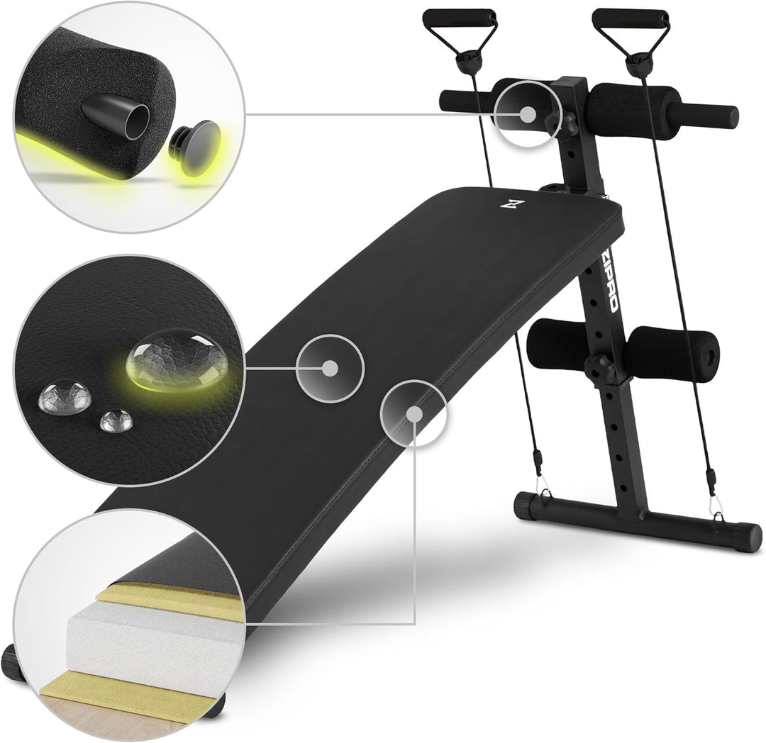 Zipro klappbare Trainingsbank, Bankdrücken, Fitnessbank, Multifunktion Sit up bank, Fitnessgeräte, F