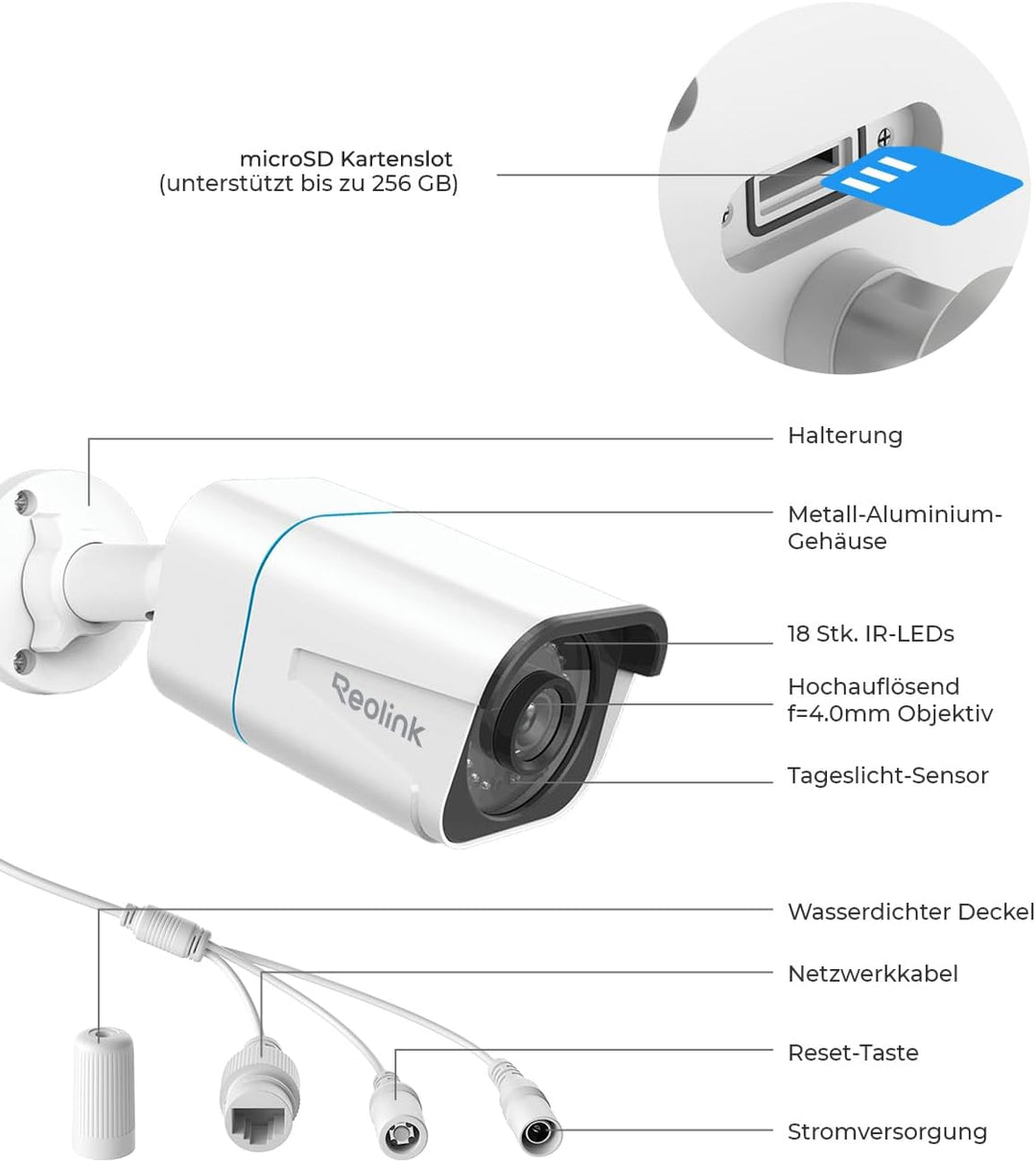 Reolink 2 Stück 4K Smarte PoE IP Kamera Outdoor mit Personen-/Autoerkennung, 8MP Überwachungskamera