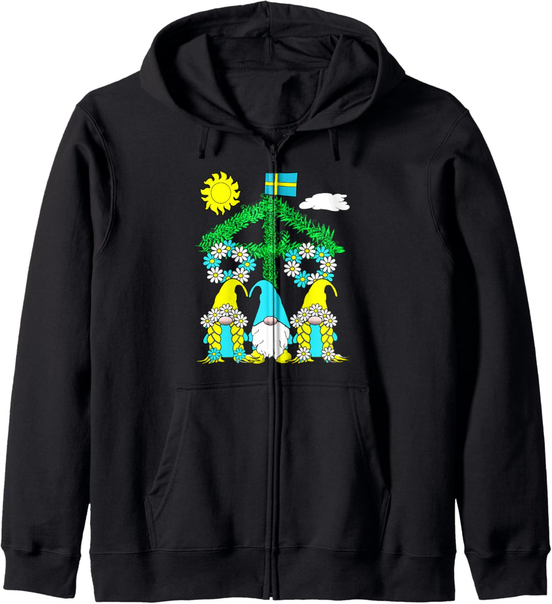 Sommer-Zwerge Tomte Nisse Maypole Midsommar Festival Kapuzenjacke