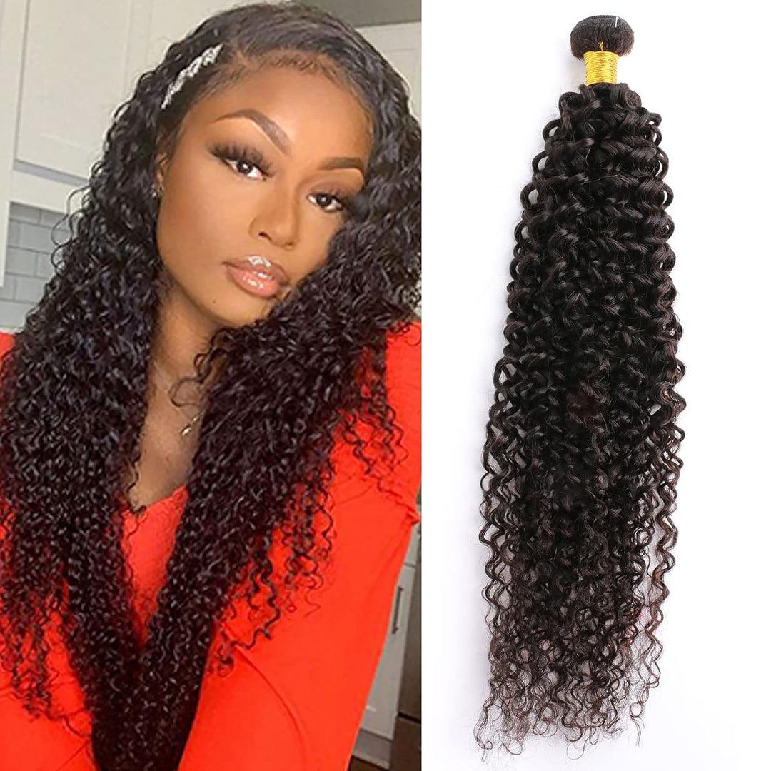 Huarisi 1 Bundle Long Brazilian Kinky Curly Bundles Long Remy Human Hair Weave Extensions 8a Unproce