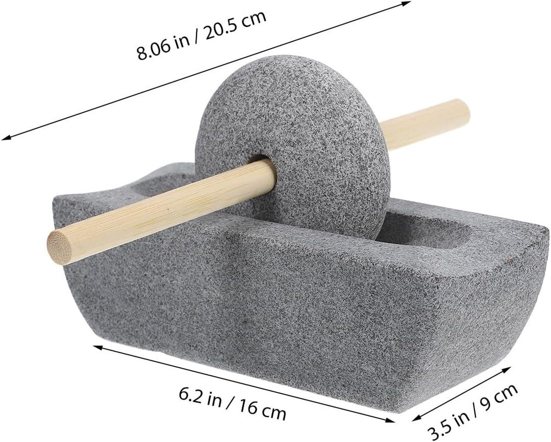 Supvox Traditionelle Handkurbel Steinmühle 12cm Manuelle Kaffeemühle und Gewürzmühle aus Stein mit W