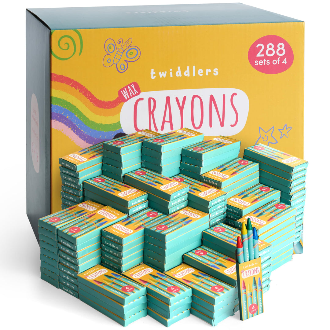 THE TWIDDLERS 288 Schachteln Wachsmalstifte für Kinder - 4 Stifte pro Schachtel, 1.152 insgesamt - G