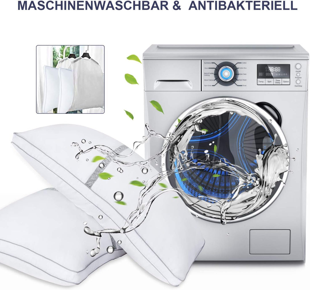 BedStory Kopfkissen 40×80, 2er Set Kissen 40×80 aus 2×850g Mikrofaser, Hotel Qualität Schlakissen mi