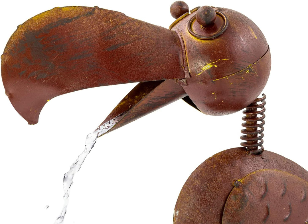 Blümelhuber Raben Figur Corvin als Teich Wasserspiel Garten Dekoration, für Springbrunnen Aussenbere