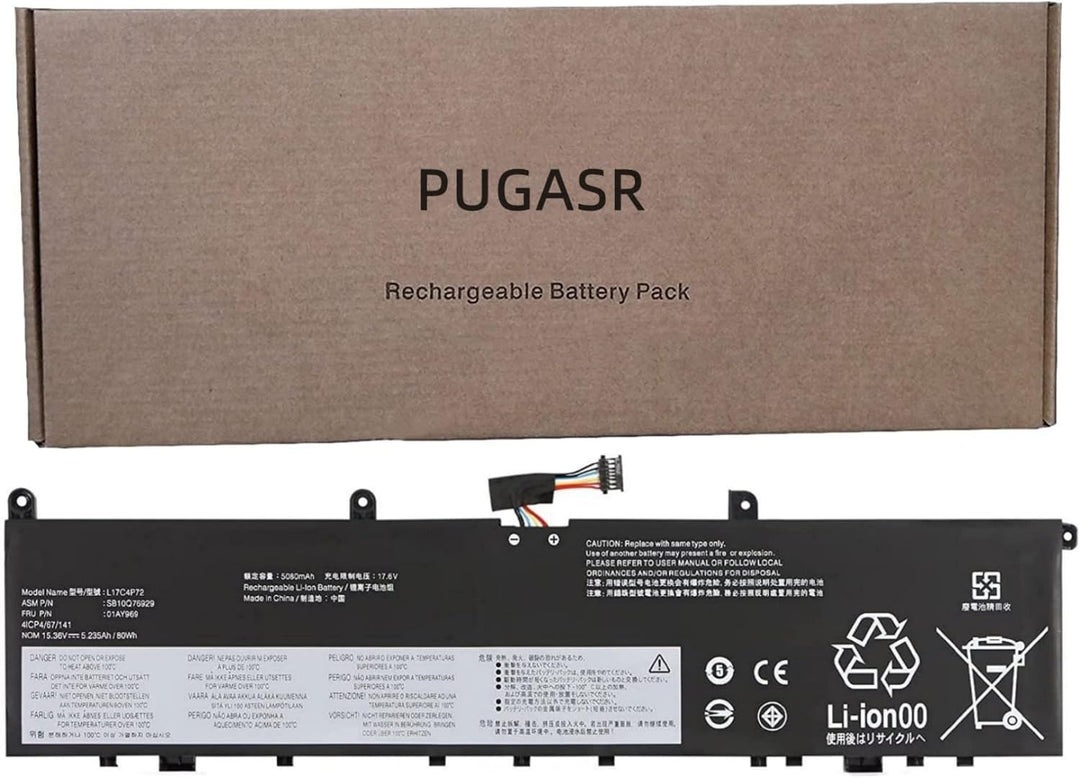 PUGASR L17C4P72 01AY969 Laptop Akku Kompatibel mit Lenovo ThinkPad X1 Extreme 1st /2nd Gen ThinkPad