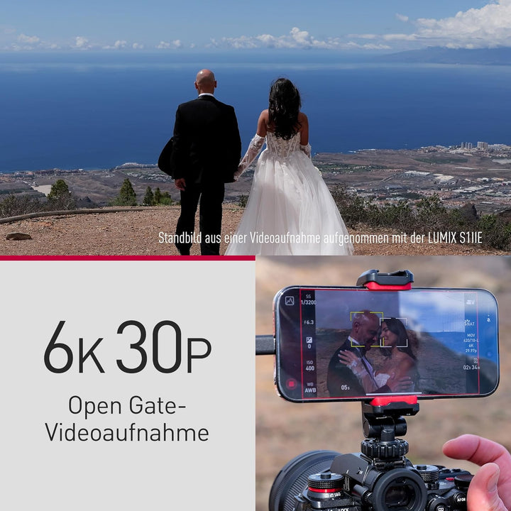 Panasonic LUMIX S1IIE Spiegellose Vollformatkamera, nur Gehäuse, 24 MP, CS4K 60p, 6K 30p Open Gate,