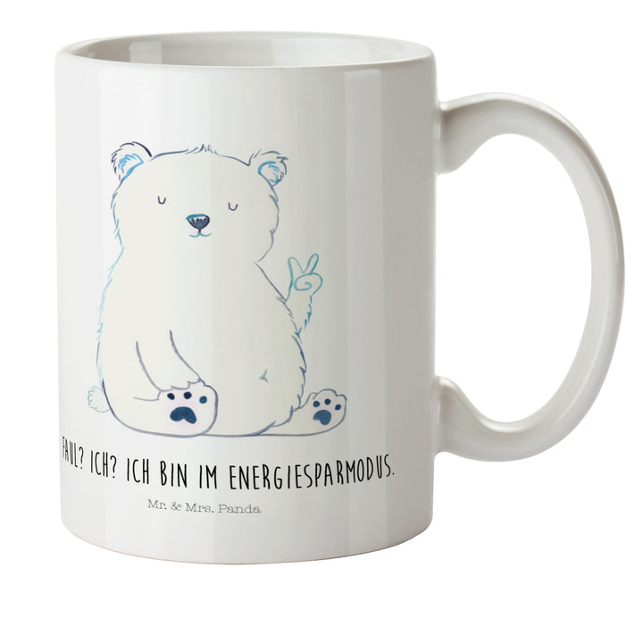 Mr. & Mrs. Panda Pott Eisbär Faul - Geschenk, Homeoffice, Teddy, Trinklernbecher, Bär, Plastikbecher