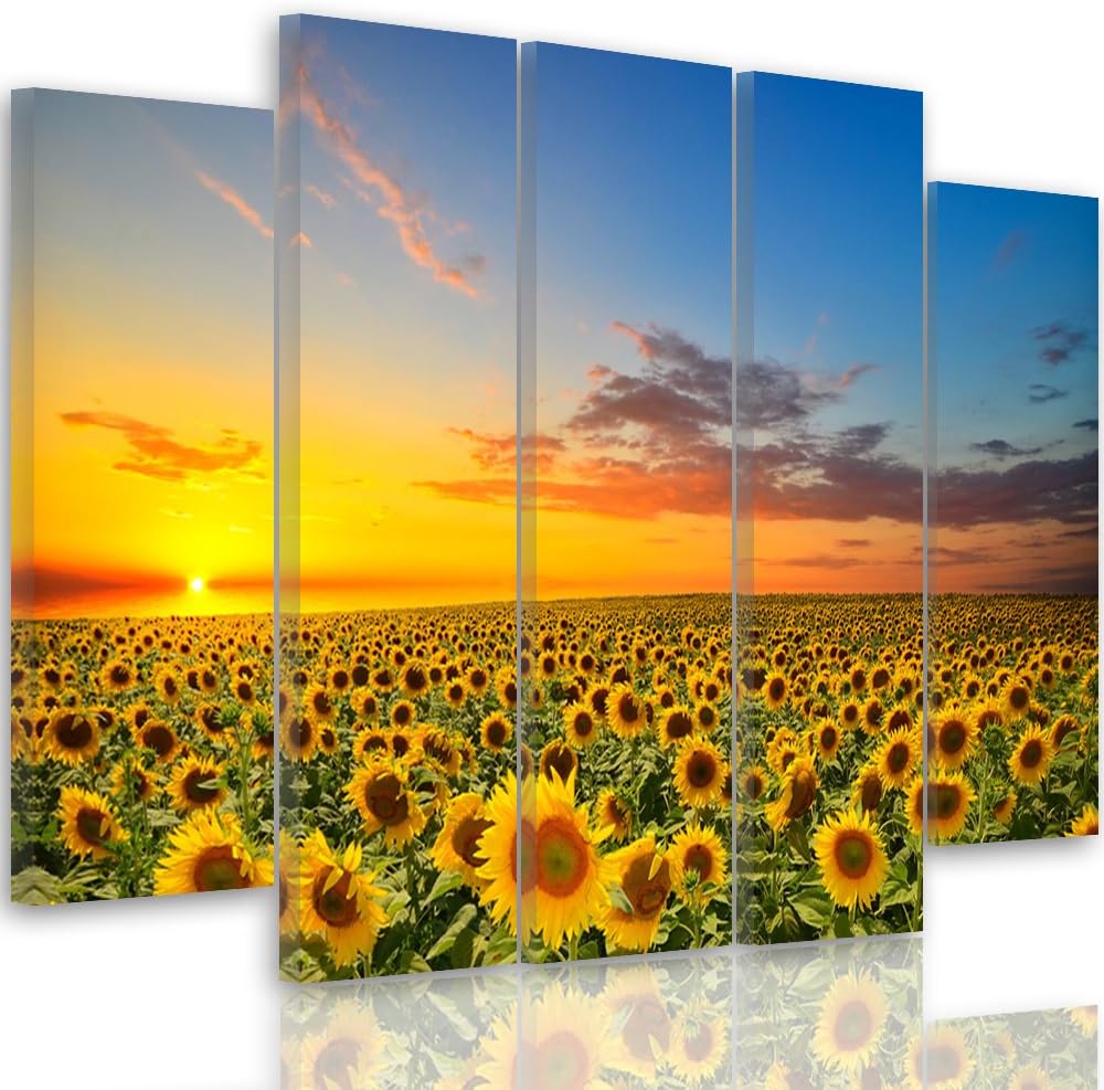 Feeby. Leinwandbild - 5 Teile - Bilder, Wand Bild, Wandbilder, Kunstdruck XXL, 5-Teilig, Typ B, 200x