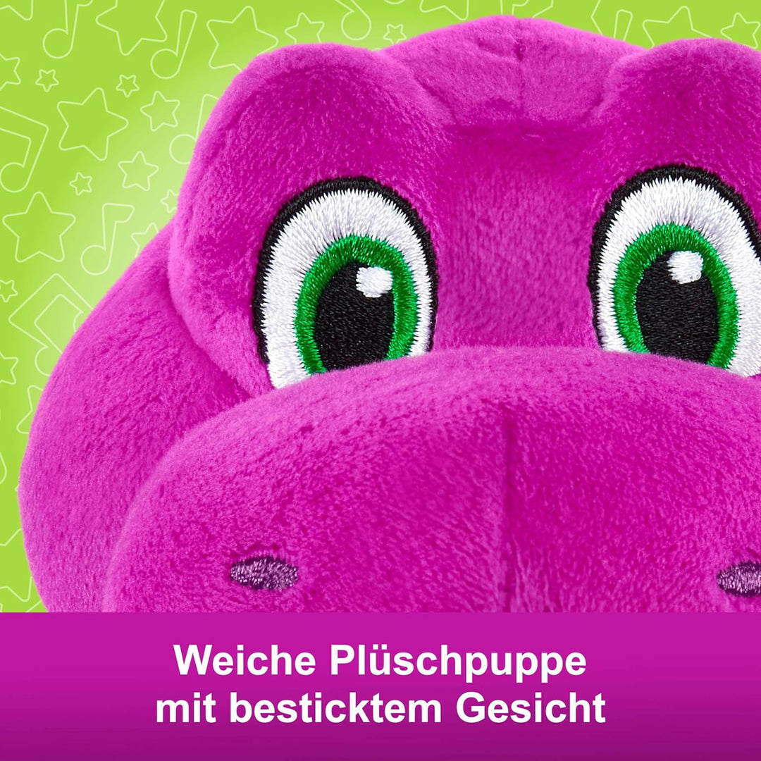 Fisher-Price Barneys Welt Spielzeug für Kleinkinder ca. 16,5 cm grosse Barney Plüsch-Dinosaurier-Fig