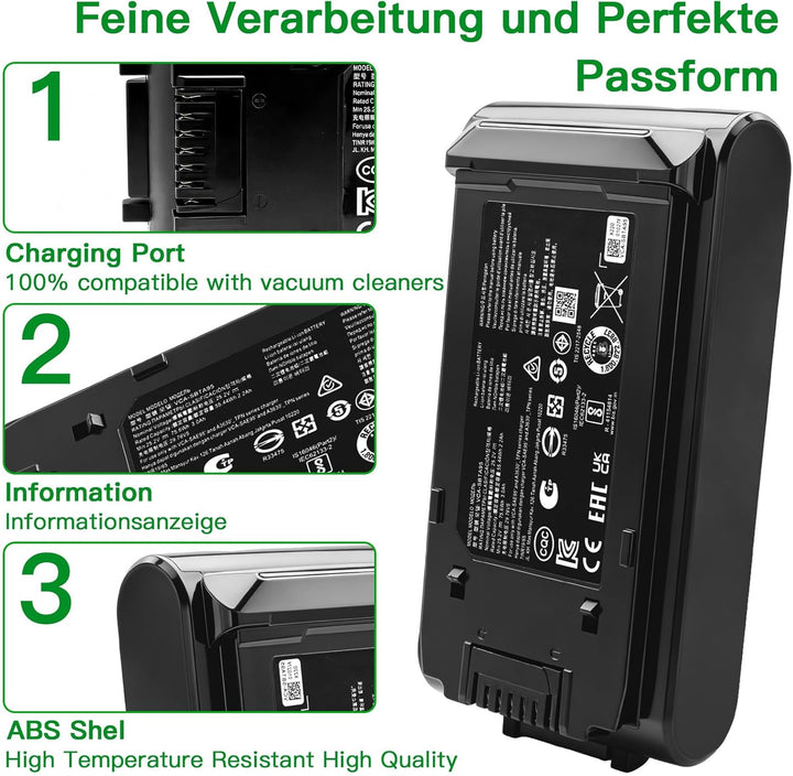 2200mAh VCA-SBTA95 Ersatzakku für Samsung Bespoke Jet 95 Jet 85 Akkustaubsauger, kompatibel mit VS20