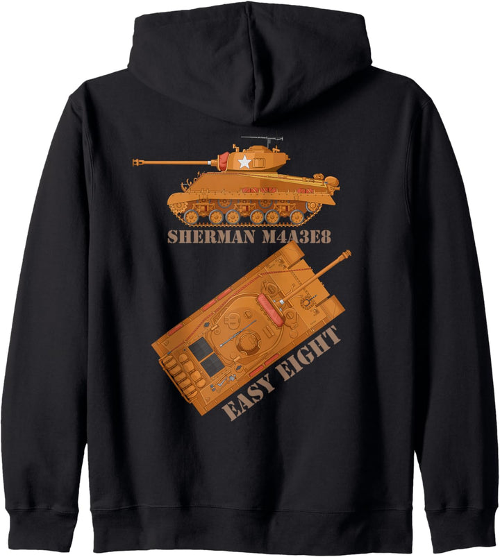 Sherman M4A3E8 Easy Eight Amerikanische WW2 Panzer Diagramm Kapuzenjacke