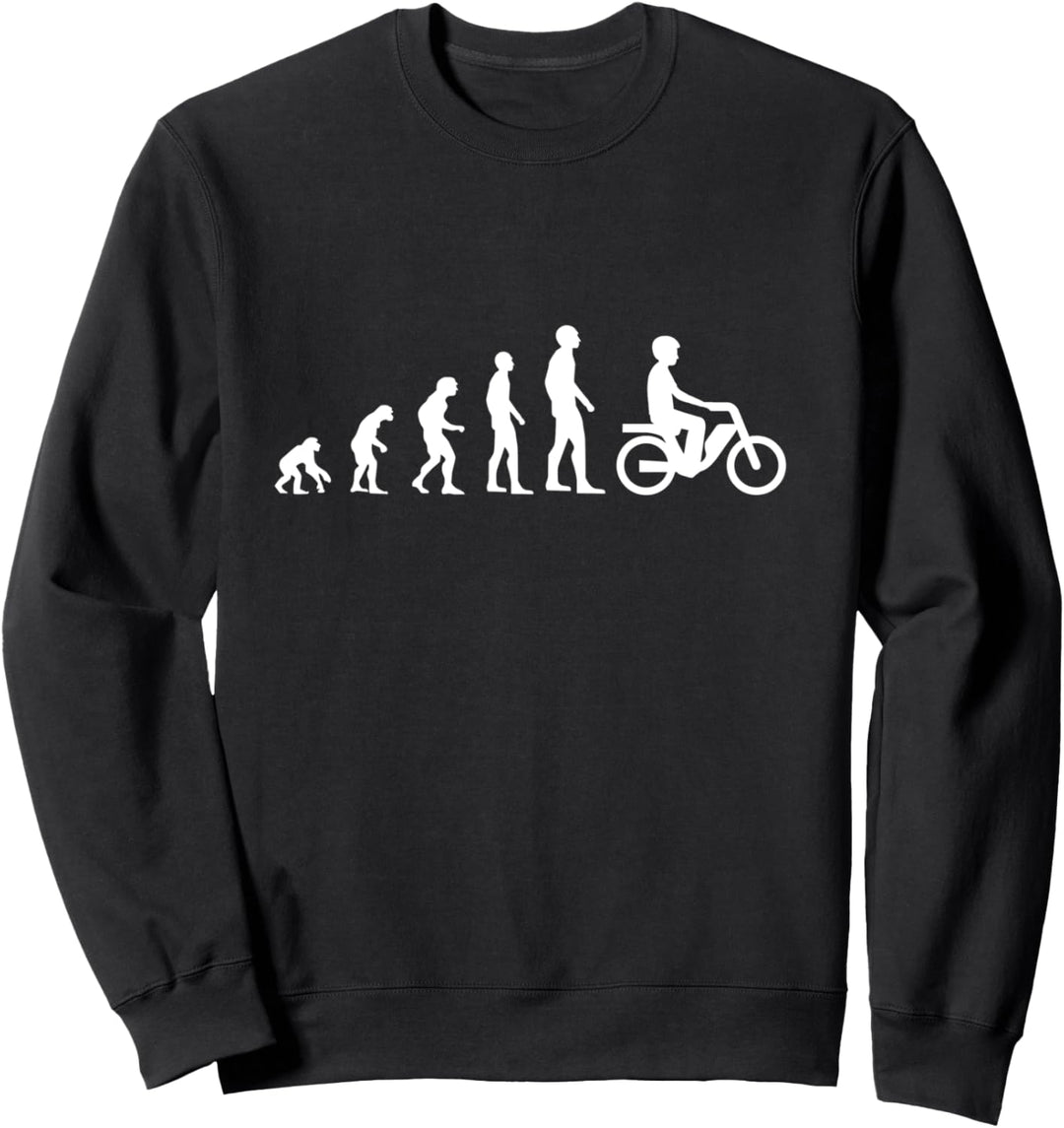 Evolution Mofa Motorroller Moped Fahrer Entwicklung Sweatshirt