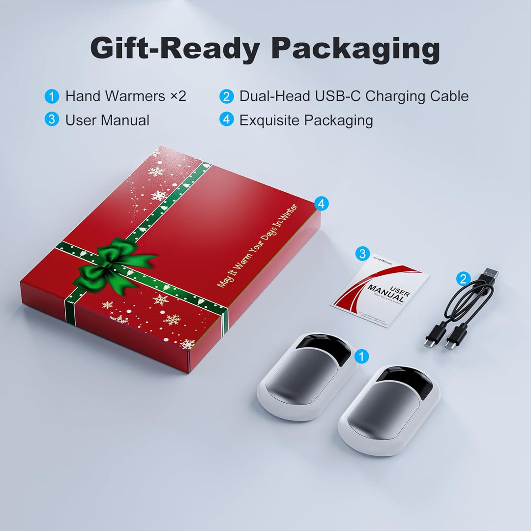 Macchiatto Handwärmer Elektrisch 2er Set,Wiederverwendbar 3200mAh Taschenwärmer,Wiederaufladbar,3 Wä