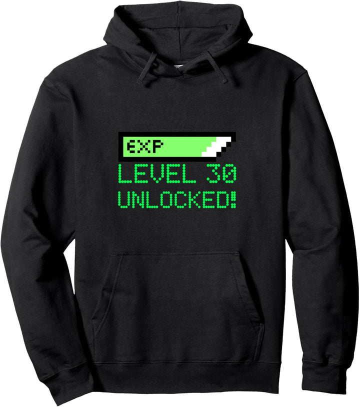 Geburtstag Hoodie "Level 30 unlocked" Gamer Pulli, 30 Jahre Pullover Hoodie