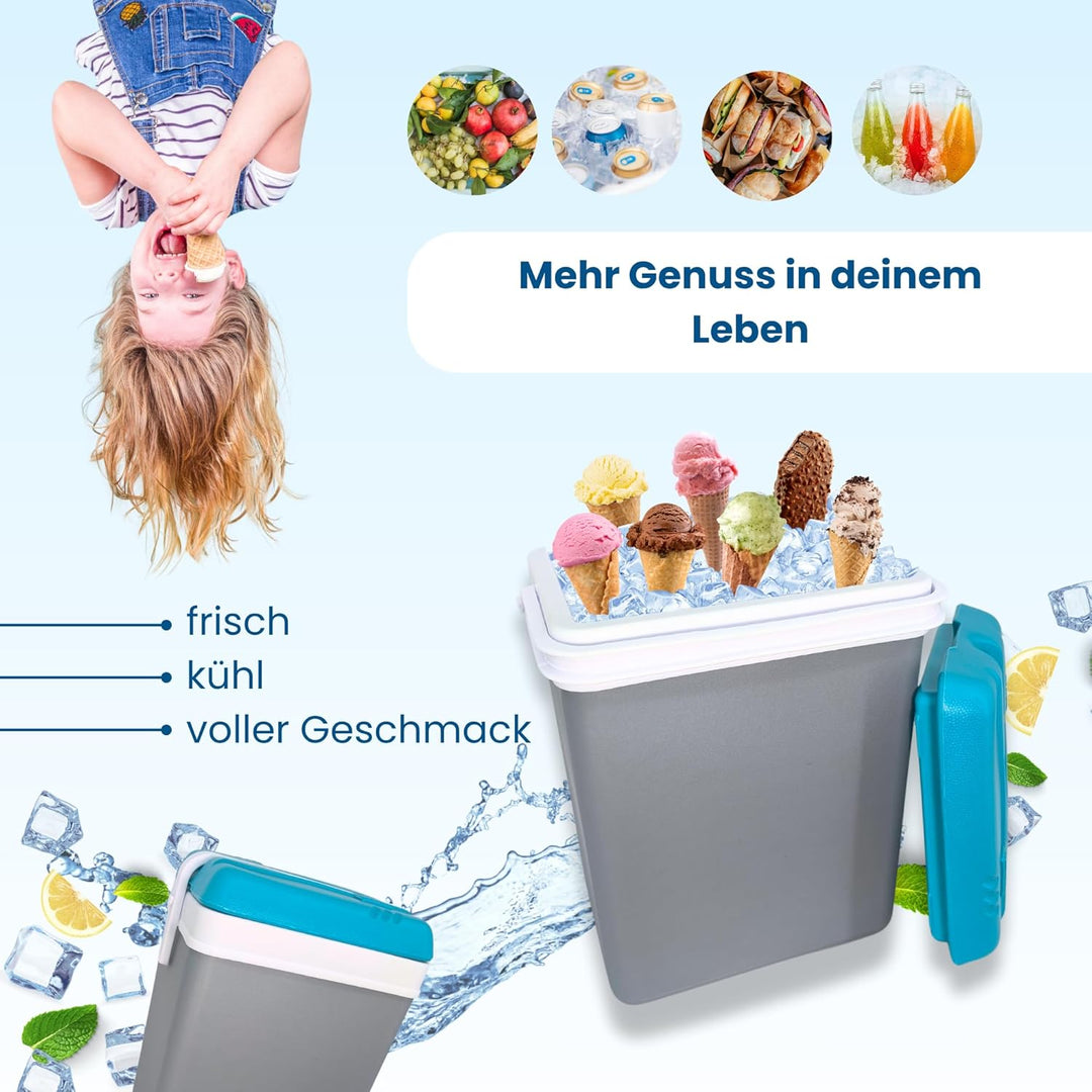 Kühlbox 15L Kompakt Passiv – Eisbox ohne Strom, Tragbare Kühltasche für Camping, Picknick & Strand,