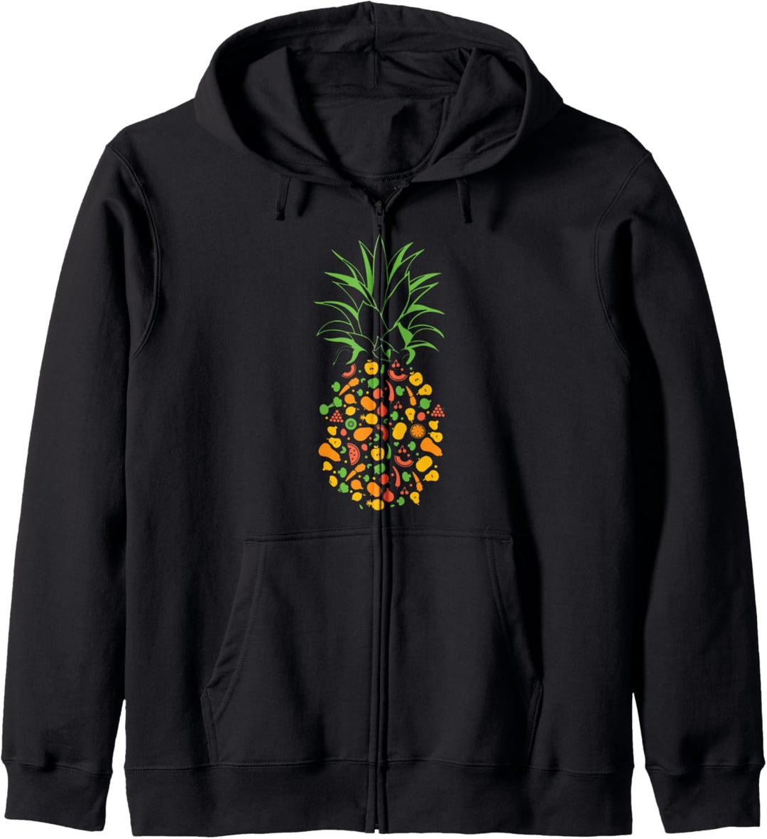 Veganes Design einer Ananas aus Obst und Gemüse Kapuzenjacke