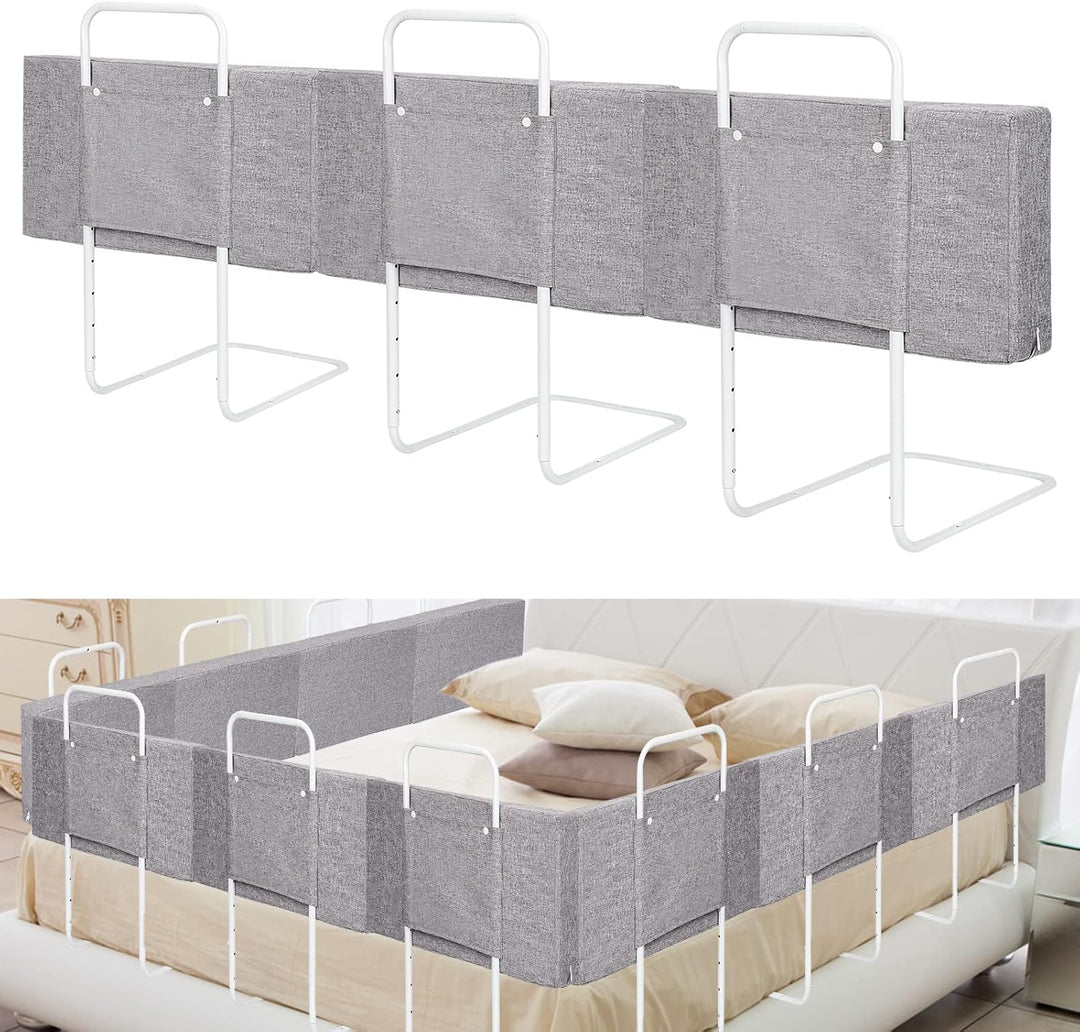 Ikodm Bettgitter 2x60cm rausfallschutz Bett Bettschutzgitter für Kinder 5-Loch Höhenverstellbar Bett