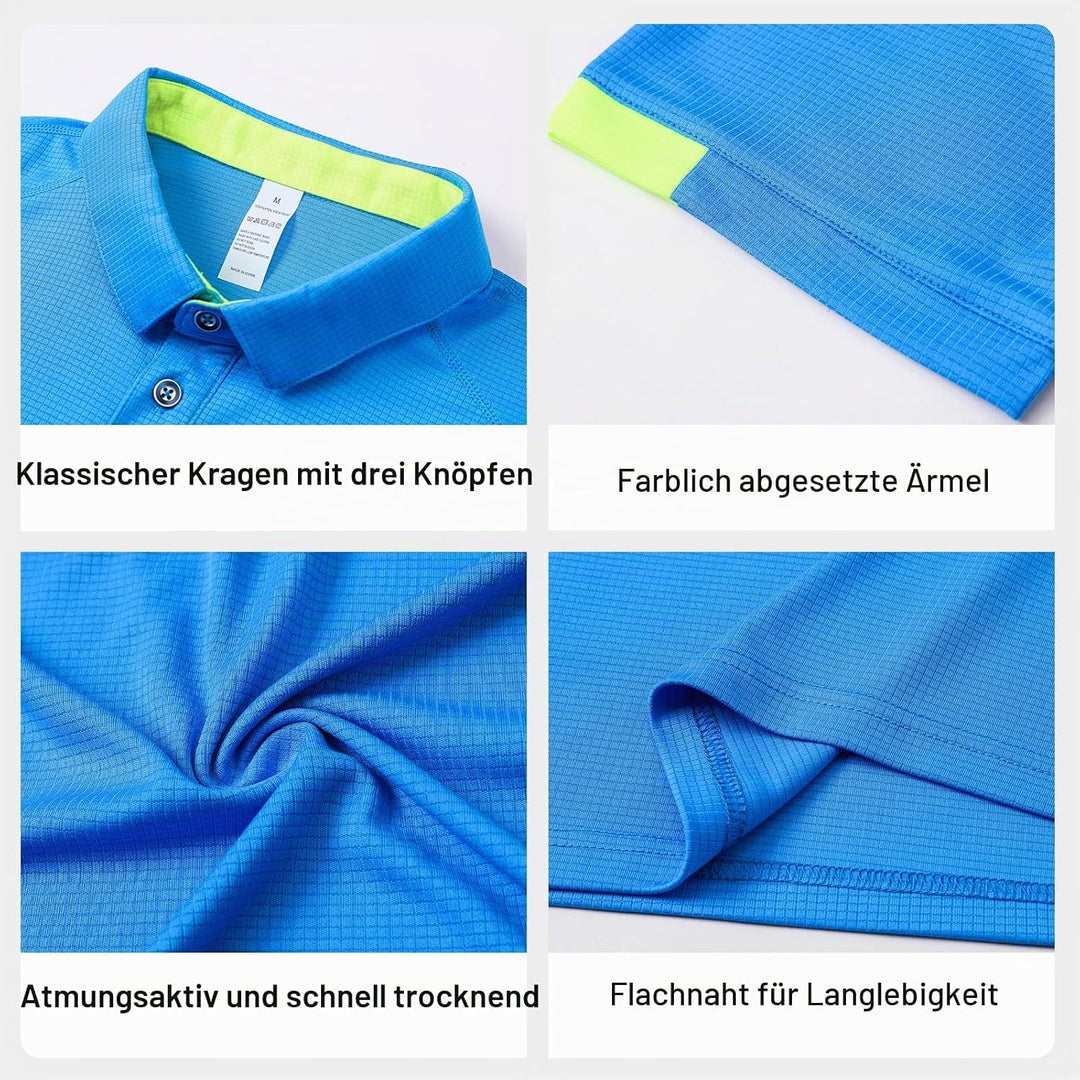HUAKANG 3er Pack Poloshirt Herren Kurzarm Schnelltrocknend Atmungsaktives Tennis Poloshirt Herren So