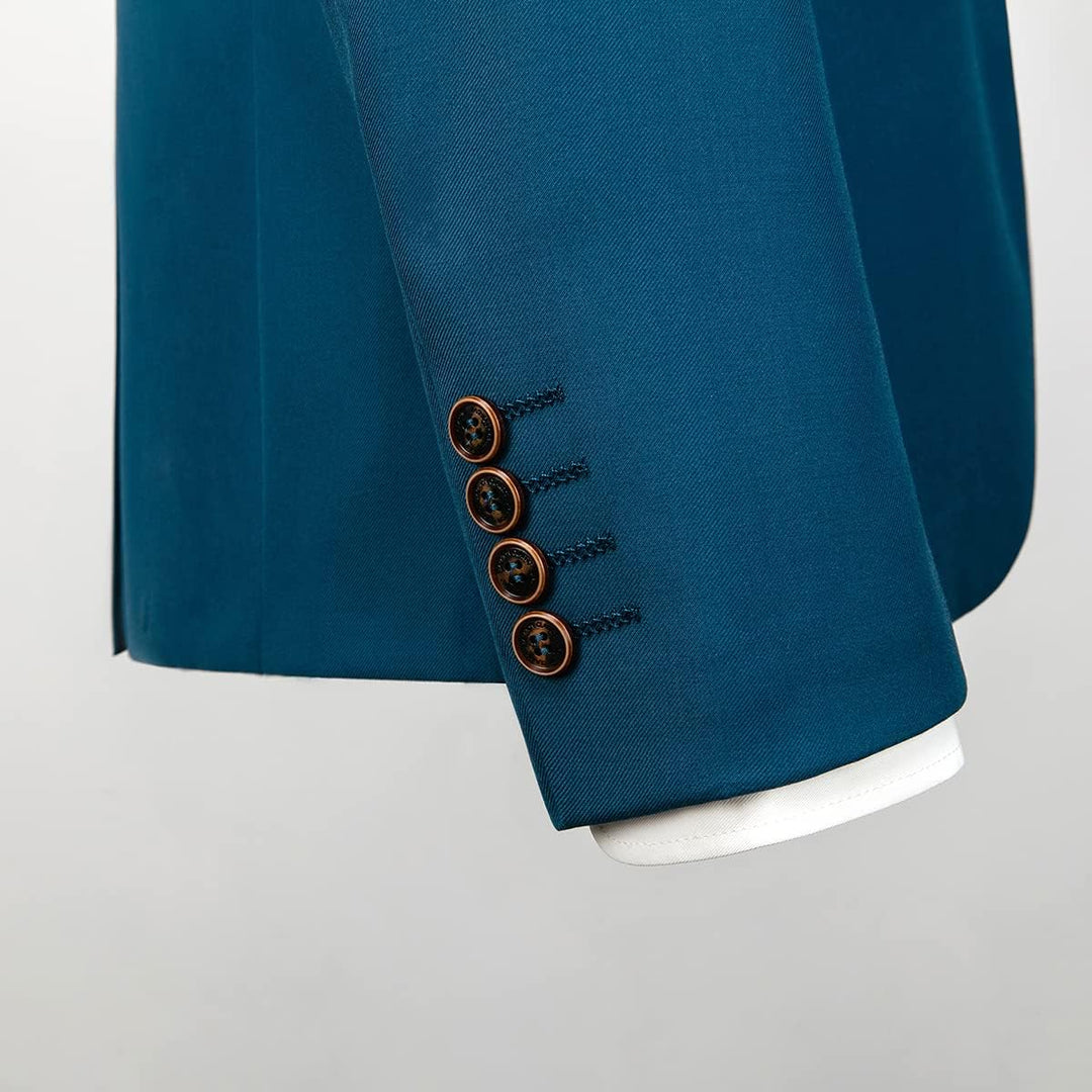 Allthemen Anzug Herren 2 Teilig Slim Fit Hochzeitanzug EIN Knopf Smoking Anzüge Sakko Hose S Blau, S