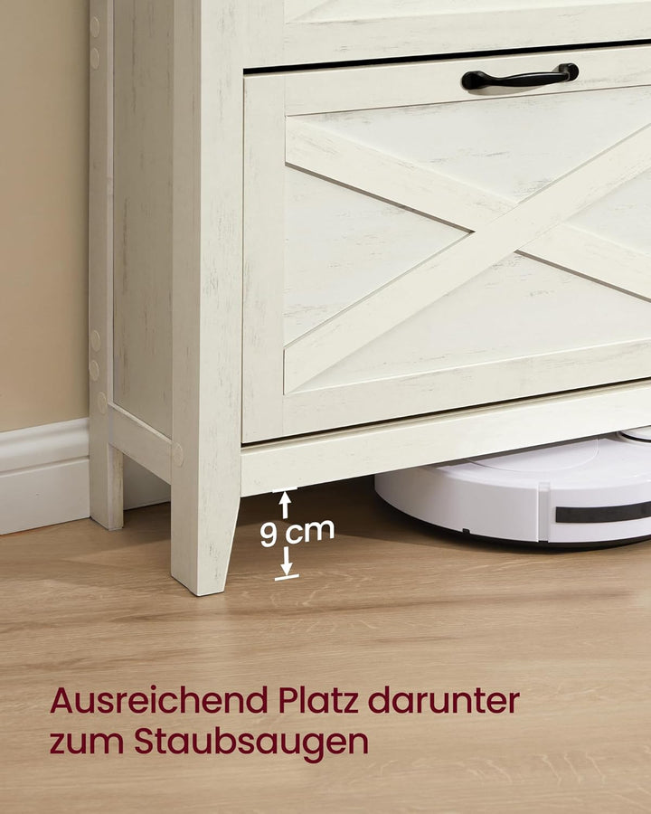 VASAGLE LIRY Kollektion - Schuhschrank 4 Klappen, Schuhkipper, freistehendes schmales Schuhregal, fü