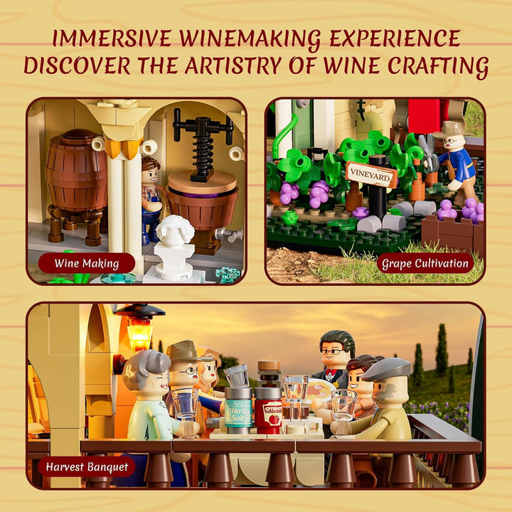 Lumibricks Weinbau-Anwesen Beleuchtungs Bausteine Set – 2800 Teile Mediterranes Toskana-Weingut mit